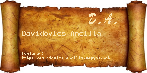 Davidovics Ancilla névjegykártya